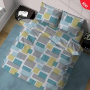 motiv posteljnine - SQUARE MODRA